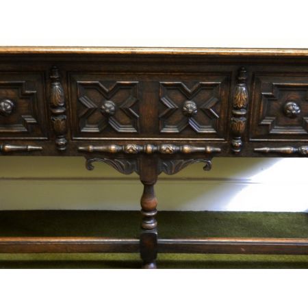 Massives Eichen Sideboard 1920 in Jacobean Stil