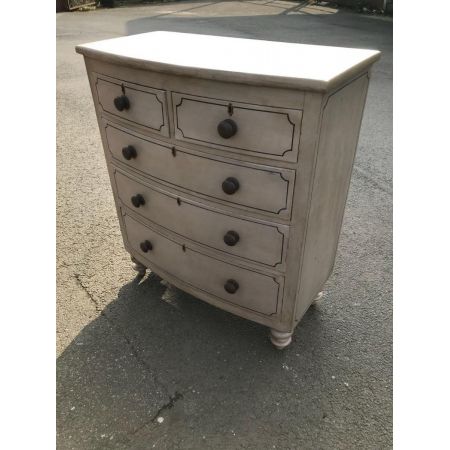 Antike Original Viktorianische hervorragend bemalte Bogenfront Kommode 