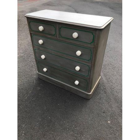 Atemberaubende original viktorianische handbemalte Kommode