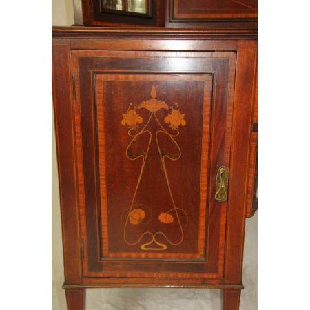 Original Viktorianisches Mahagoni Jugendstil Sideboard