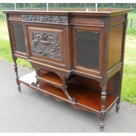Attraktives Edwardianisches antikes Mahagoni Chiffonnier Sideboard gschnitzt um 1890