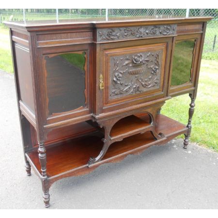 Attraktives Edwardianisches antikes Mahagoni Chiffonnier Sideboard gschnitzt um 1890
