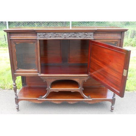 Attraktives Edwardianisches antikes Mahagoni Chiffonnier Sideboard gschnitzt um 1890