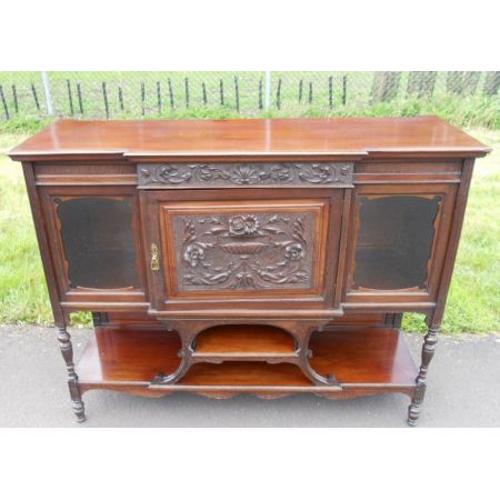 Attraktives Edwardianisches antikes Mahagoni Chiffonnier Sideboard gschnitzt um 1890
