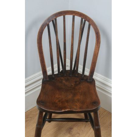 Original spätviktorianisches Stuhlset 4-teilig aus massiver Esche, Ulme und Buche von 1900