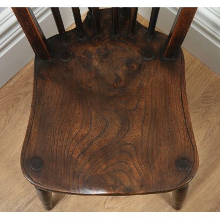 Original spätviktorianisches Stuhlset 4-teilig aus massiver Esche, Ulme und Buche von 1900