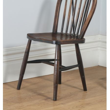 Original spätviktorianisches Stuhlset 4-teilig aus massiver Esche, Ulme und Buche von 1900