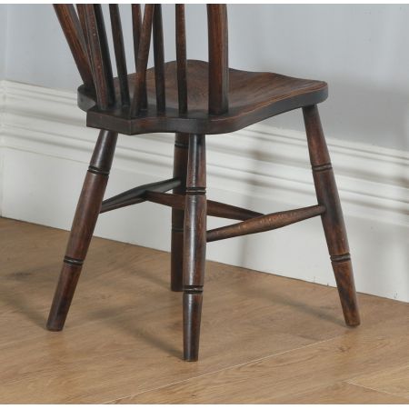 Original spätviktorianisches Stuhlset 4-teilig aus massiver Esche, Ulme und Buche von 1900