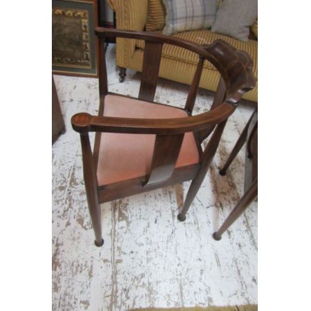 Antike original edwardianische Mahagoni Sessel  Paar 1890