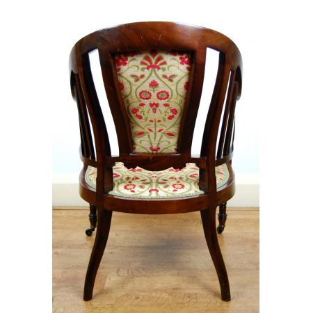 Komfortabler edwardianischer antiker Mahagoni Stuhl 1890 