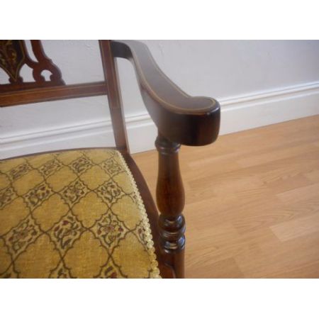 Stilvoller original edwardianischer Sessel aus Buche und Birke antik