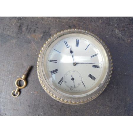 Antike versilberte Tischuhr