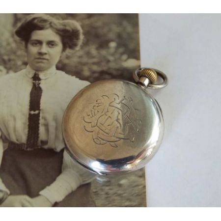 Antike silberne Taschenuhr, J. Rotherham & Son, 1907