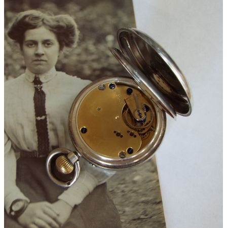 Antike silberne Taschenuhr, J. Rotherham & Son, 1907