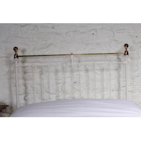 Schönes original viktorianisches Queensize Bett Messing und Eisen