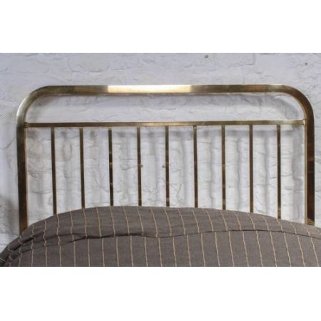 Schlichtes original französisches Messing Doppelbett  1920 