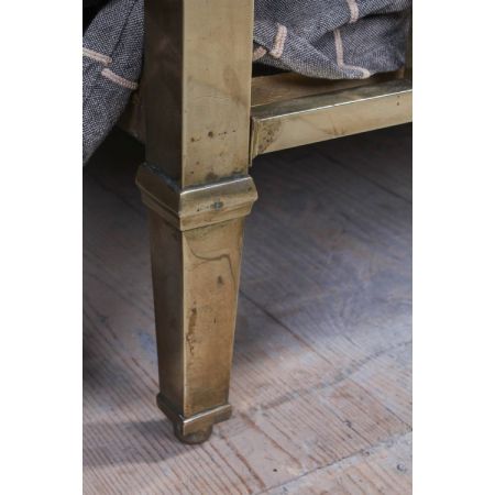 Schlichtes original französisches Messing Doppelbett  1920 