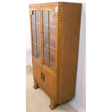 Bücherschrank aus Eiche, golden um 1920 SA2042c