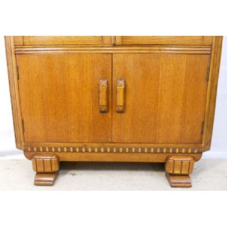 Bücherschrank aus Eiche, golden um 1920 SA2042c