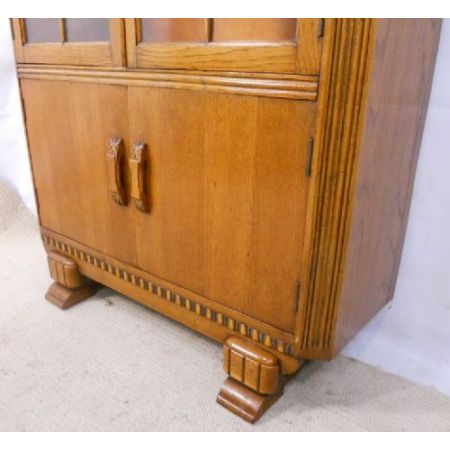 Bücherschrank aus Eiche, golden um 1920 SA2042c