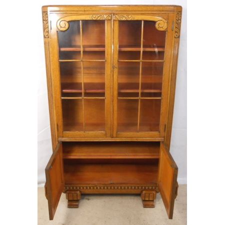 Bücherschrank aus Eiche, golden um 1920 SA2042c