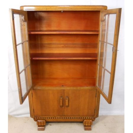 Bücherschrank aus Eiche, golden um 1920 SA2042c