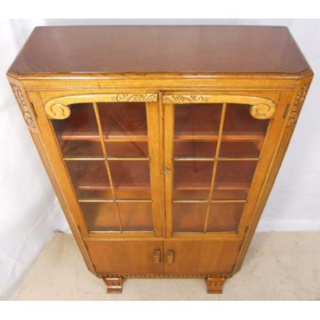 Bücherschrank aus Eiche, golden um 1920 SA2042c