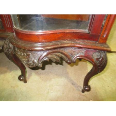 Französischer Vitrinenschrank Mahagoni Massivholz 1920 SA2042e