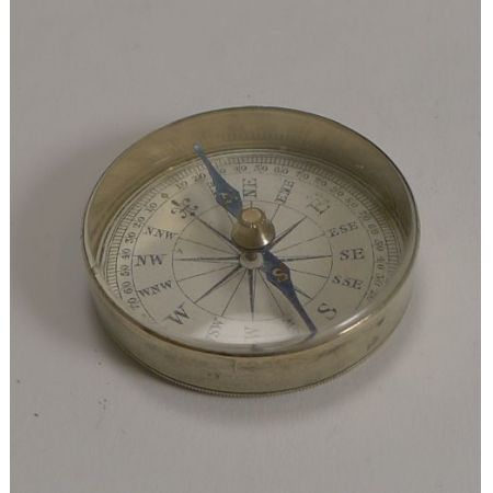 Antiker englischer Taschenkompass mit Etui um 1880 Viktorianisch