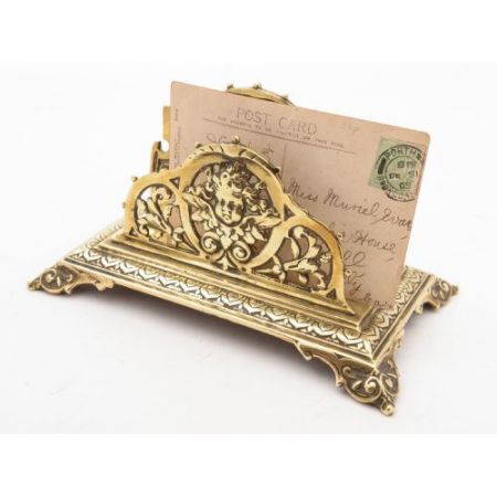 Viktorianisches Briefgestell aus Messing um 1890