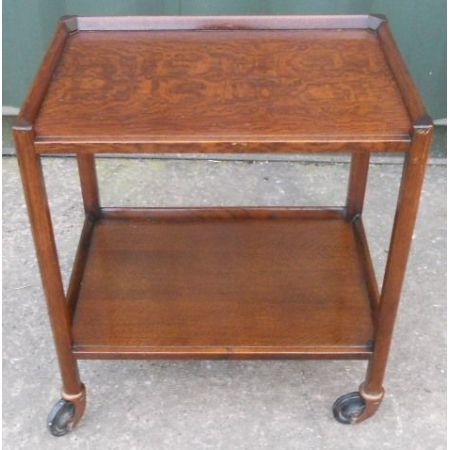 Zweistöckiger Teewagen aus Eichenholz, 1920