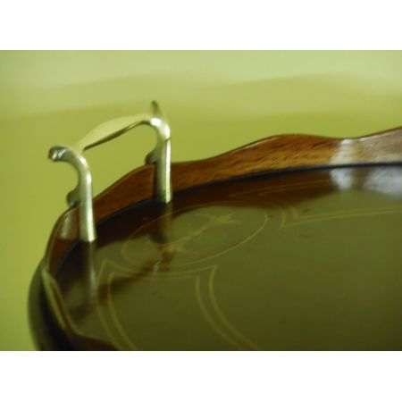 Edwardianisches Massivholz Mahagoni Tablett Servierplatte 1910