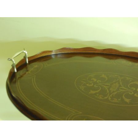 Edwardianisches Massivholz Mahagoni Tablett Servierplatte 1910