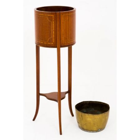 Antiker Massivholz Mahagoni Sheraton Revival Blumenständer 1900