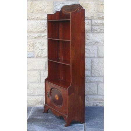 Mahagoni Intarsien offenes Bücherregal im georgischen Stil von circa 1900