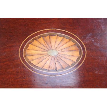 Mahagoni Intarsien offenes Bücherregal im georgischen Stil von circa 1900