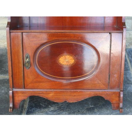 Mahagoni Intarsien offenes Bücherregal im georgischen Stil von circa 1900