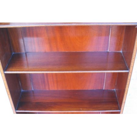 Mahagoni Intarsien offenes Bücherregal im georgischen Stil von circa 1900