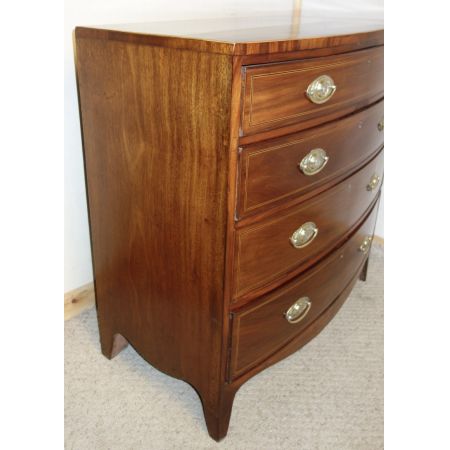 Georgianischer Bow Front Kommode, Massivholz Mahagoni, 1830