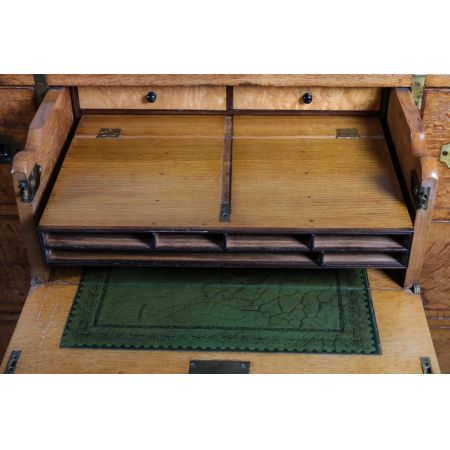 Sekretär Kommode mit Schubladen, Eiche, 1850 original 