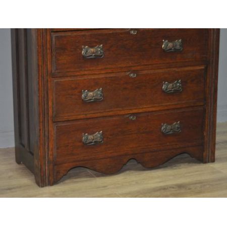 Große Original Edwardian Kommode, Eiche, 18. Jahrhundert