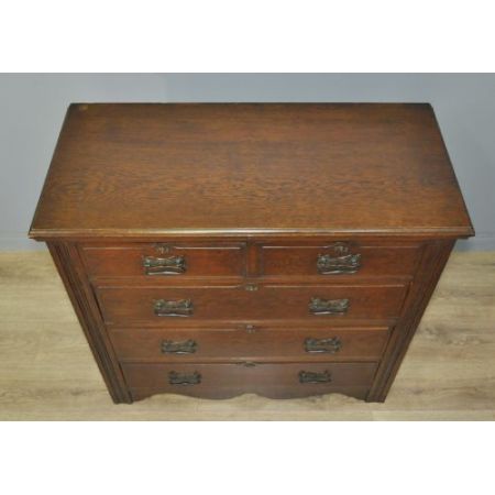 Große Original Edwardian Kommode, Eiche, 18. Jahrhundert