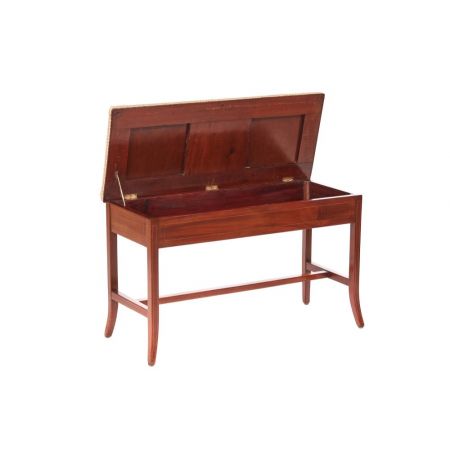 Original antiker Klavierhocker aus Mahagoni Massivholz, 1900