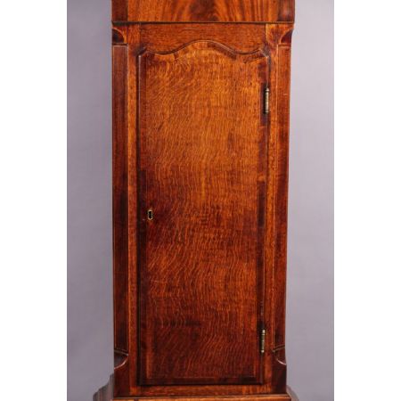  Georgianische original antike Uhr aus Eiche mit Mahagoni Massivholz Verzierungen, 1800