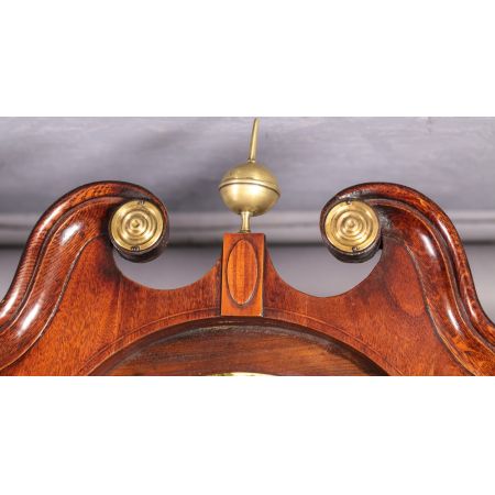  Georgianische original antike Uhr aus Eiche mit Mahagoni Massivholz Verzierungen, 1800