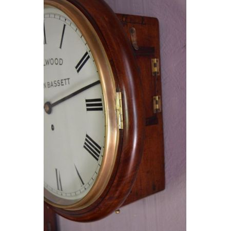 Englische original antike Wanduhr, 1870 England, Mahagoni Massivholz