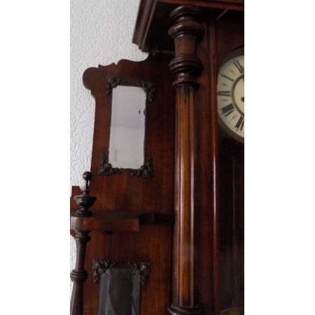 Englische antike große Gustav Becker Wanduhr, Wien 1900, Walnuss