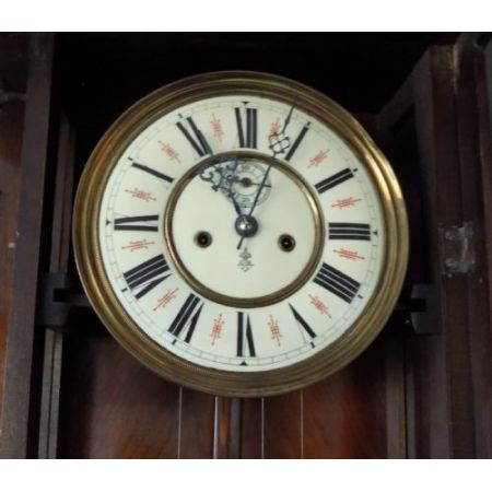 Englische antike große Gustav Becker Wanduhr, Wien 1900, Walnuss