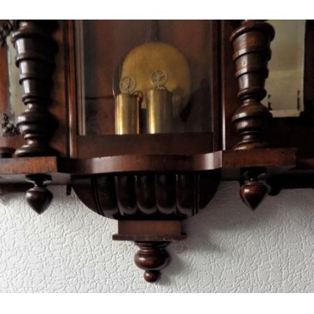 Englische antike große Gustav Becker Wanduhr, Wien 1900, Walnuss