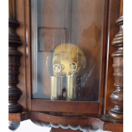 Englische antike große Gustav Becker Wanduhr, Wien 1900, Walnuss